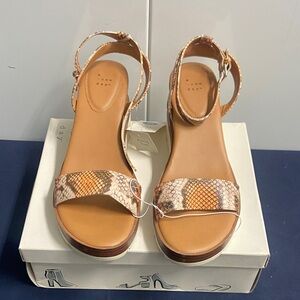 A New Day Women's Brown Snake Print Sandals